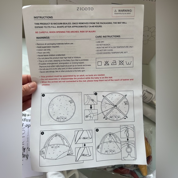 Beautiful Baby Play Gym and Tummy Time Mat - Soft Cotton - Picture 10 of 11